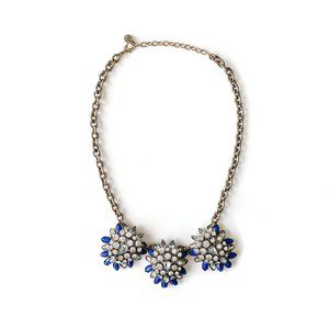 LOFT blue and crystal floral statement necklace